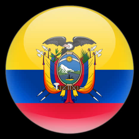 Ecuadorian Coatof Armson Flag PNG image