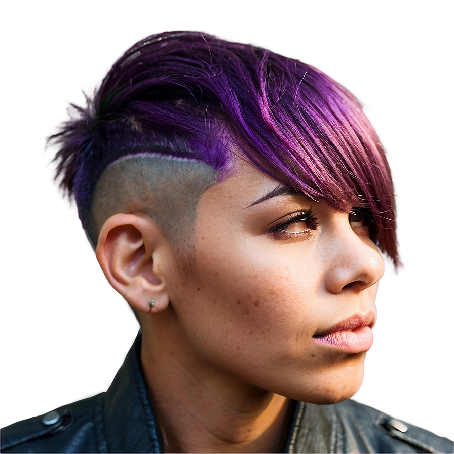 Edgy Purple Hair With Undercut Png 69 PNG image