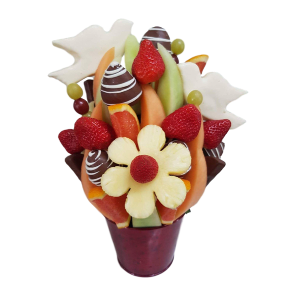 Edible Fruit Bouquetwith Chocolate Strawberries PNG image
