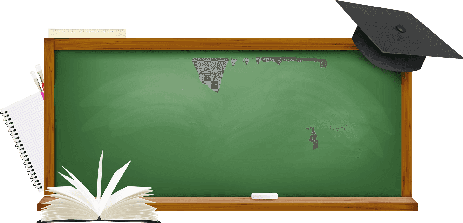 Education Concept Blackboardand Graduation Cap PNG image