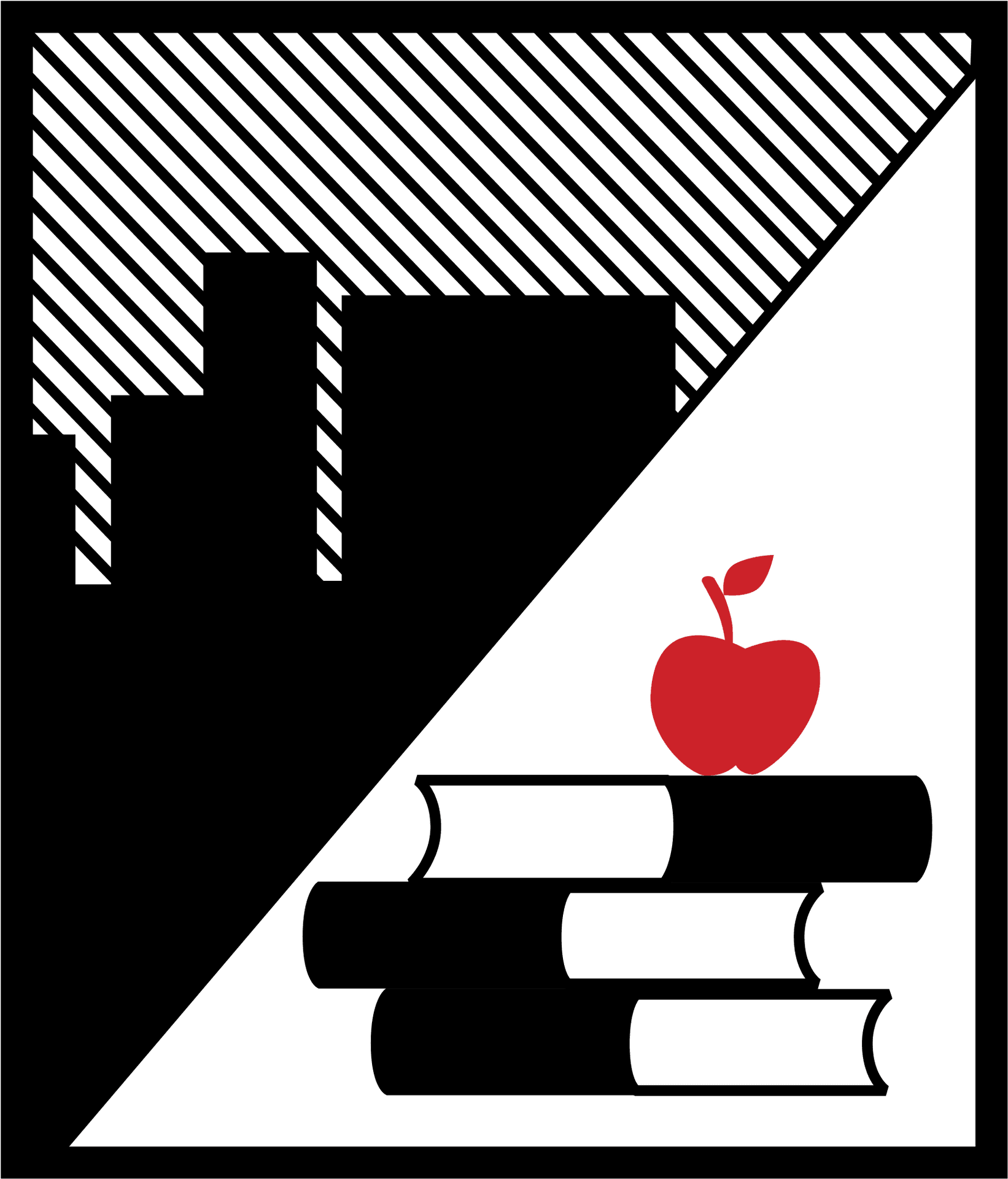 Education Concept Books Apple Silhouette Cityscape PNG image