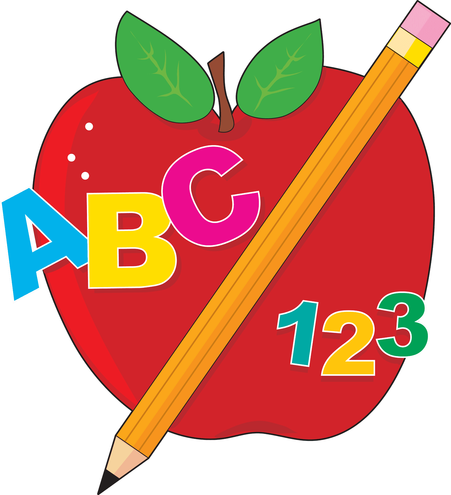 Educational A B C Apple Pencil123 PNG image