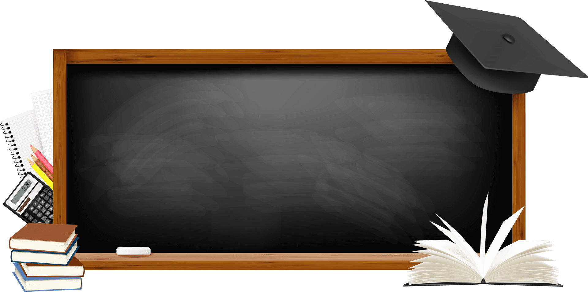 Educational Blackboardand Accessories PNG image