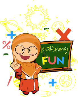 Educational Cartoon Character Learning Fun PNG image