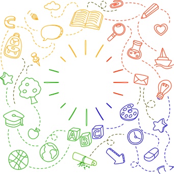 Educational Doodle Neon Outline PNG image