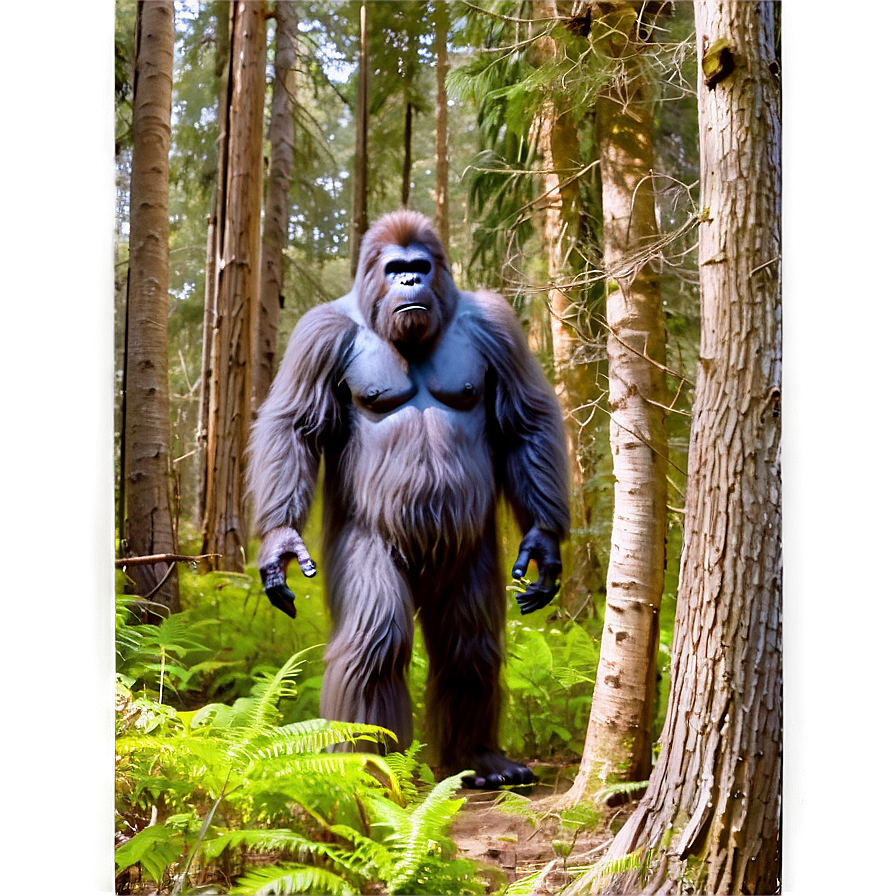 Eerie Bigfoot Encounter Png 32 PNG image