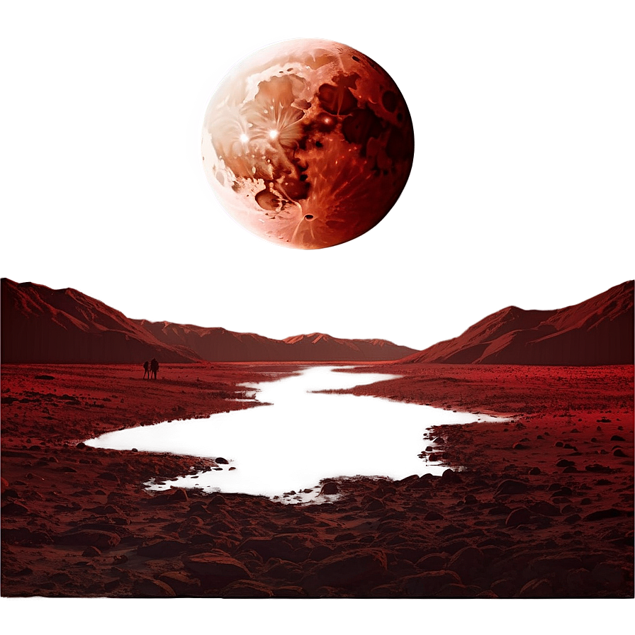 Eerie Blood Moon Landscape Png 06112024 PNG image