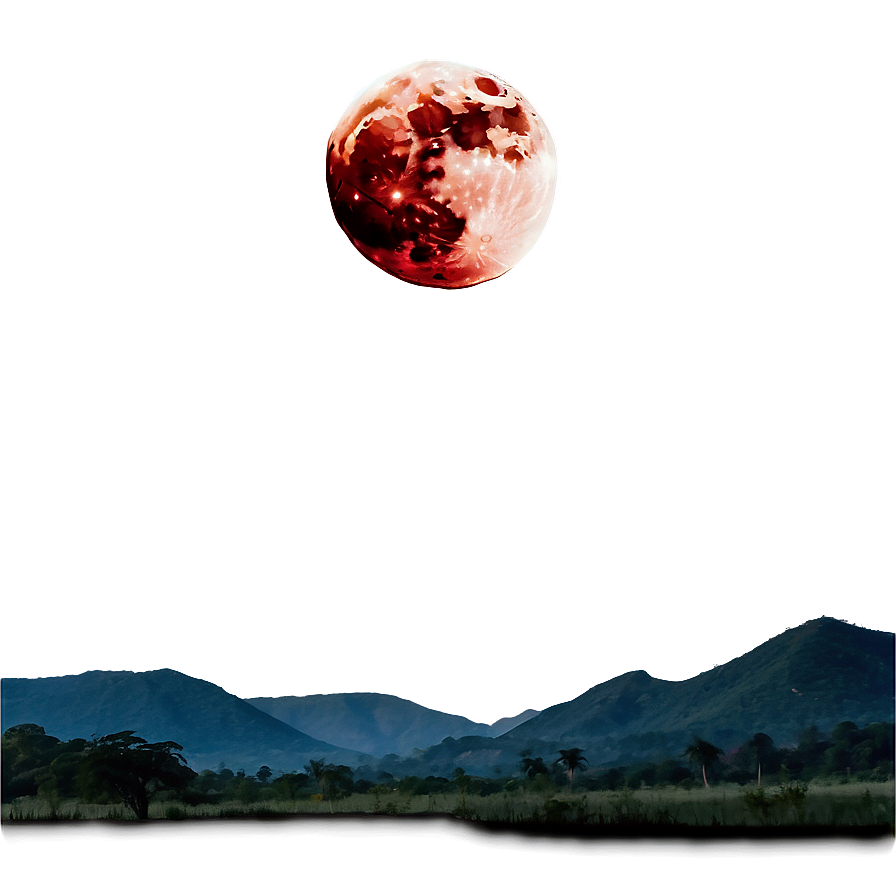 Eerie Blood Moon Landscape Png 87 PNG image