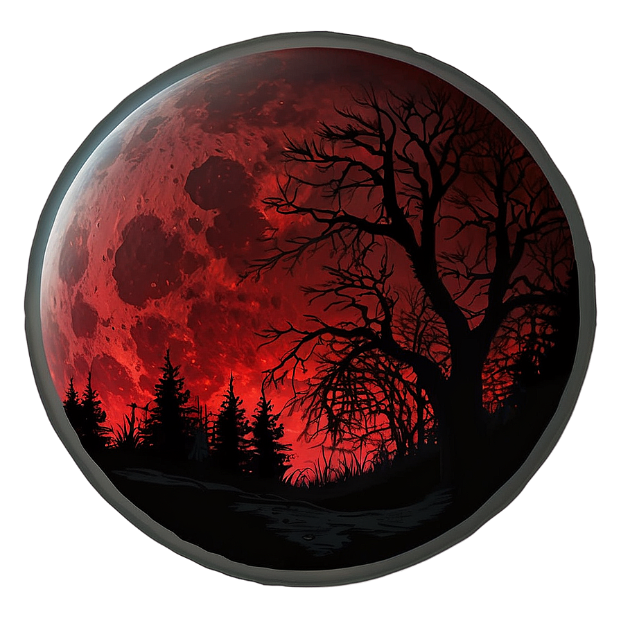 Eerie Blood Moon Landscape Png Yam PNG image