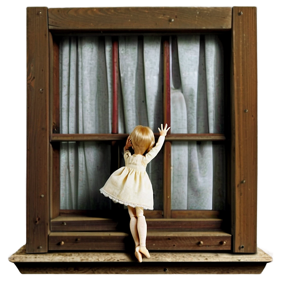 Eerie Doll In Window Png Khb36 PNG image