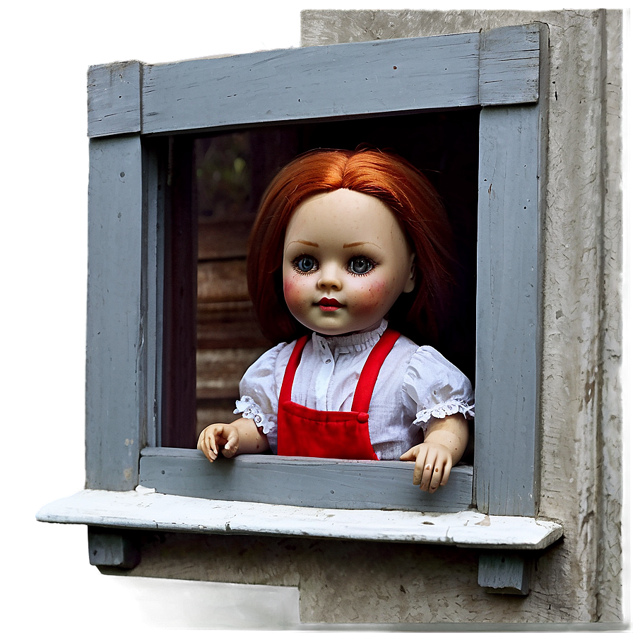 Eerie Doll In Window Png Str61 PNG image