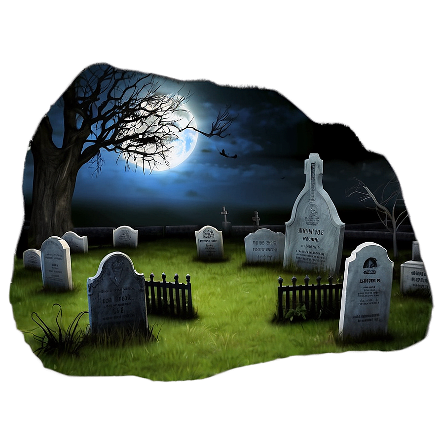 Eerie Graveyard Scene Png Daf PNG image