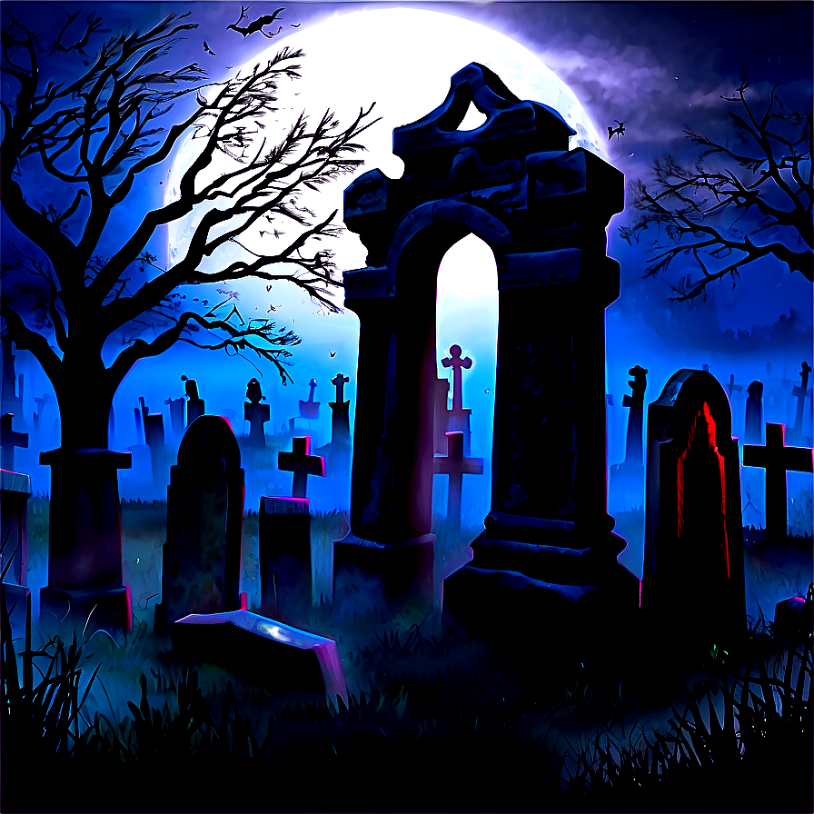 Eerie Graveyard Scene Png Tyt62 PNG image