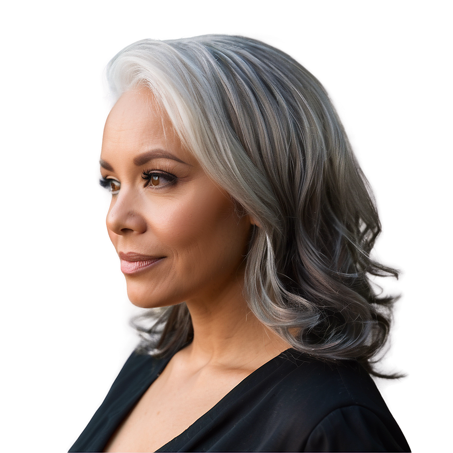 Effortless Grey Hair Styles Png Mpn11 PNG image