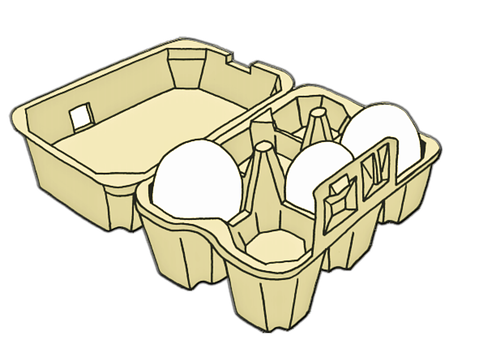 Egg Carton With Three Eggs PNG image
