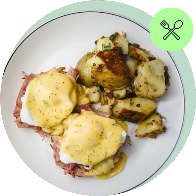 Eggs Benedictwith Potatoes PNG image