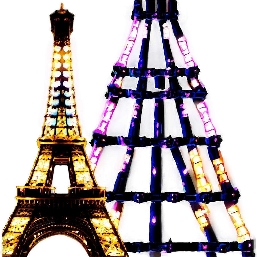 Eiffel Tower Christmas Lights Png Ong PNG image