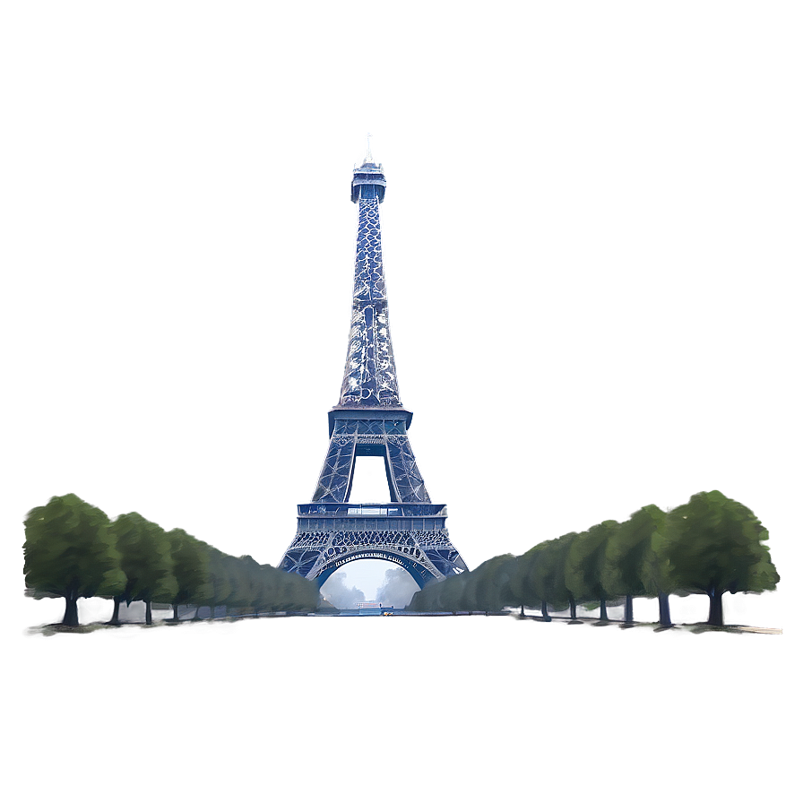 Eiffel Tower Foggy Morning Png Fwj87 PNG image