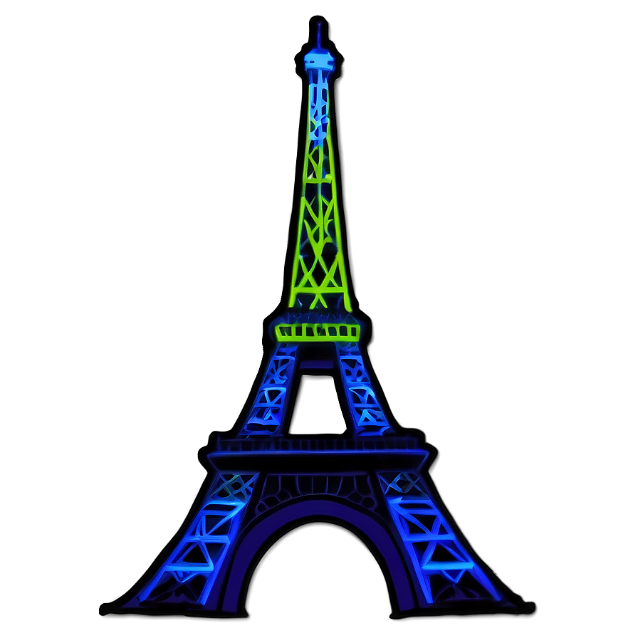 Eiffel Tower Neon Lights Png Pyy52 PNG image