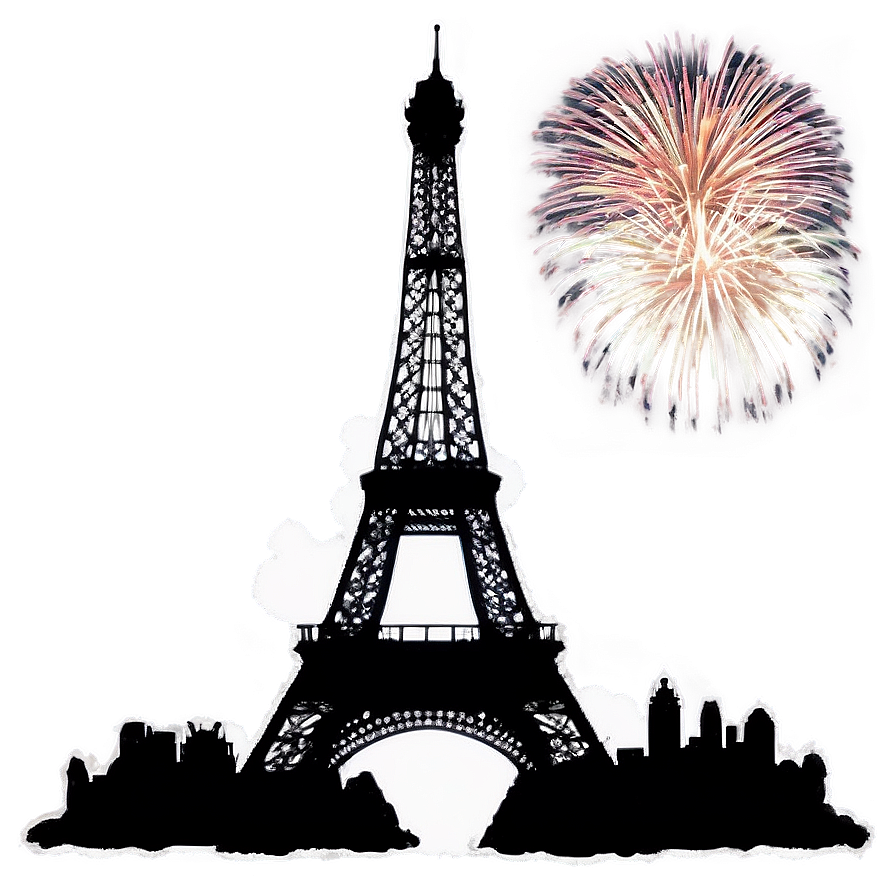 Eiffel Tower New Year Fireworks Png Xvk PNG image