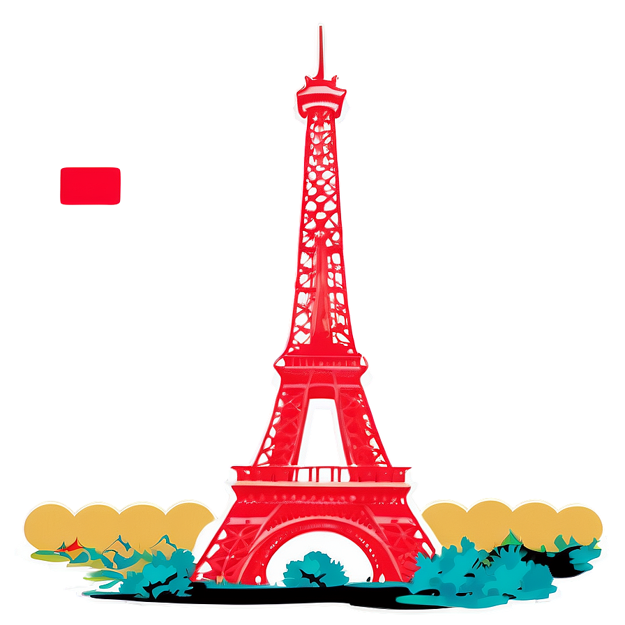 Eiffel Tower Pop Art Png Lyp3 PNG image