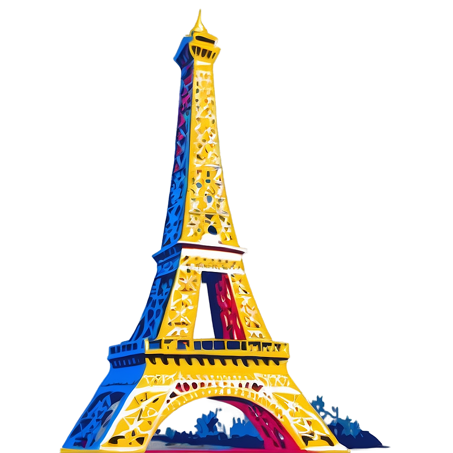 Eiffel Tower Pop Art Png Oxn83 PNG image