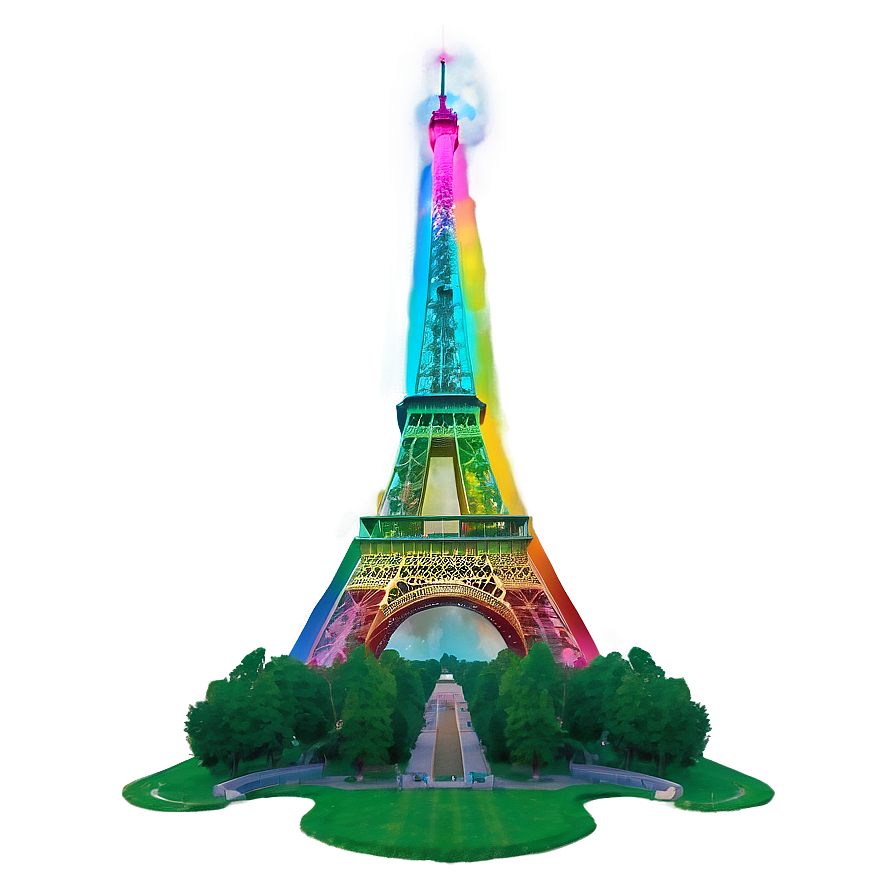 Eiffel Tower Rainbow Effect Png Rky PNG image