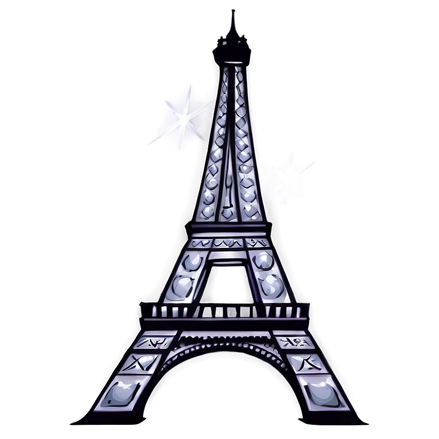 Eiffel Tower Romantic Night Png Gss PNG image