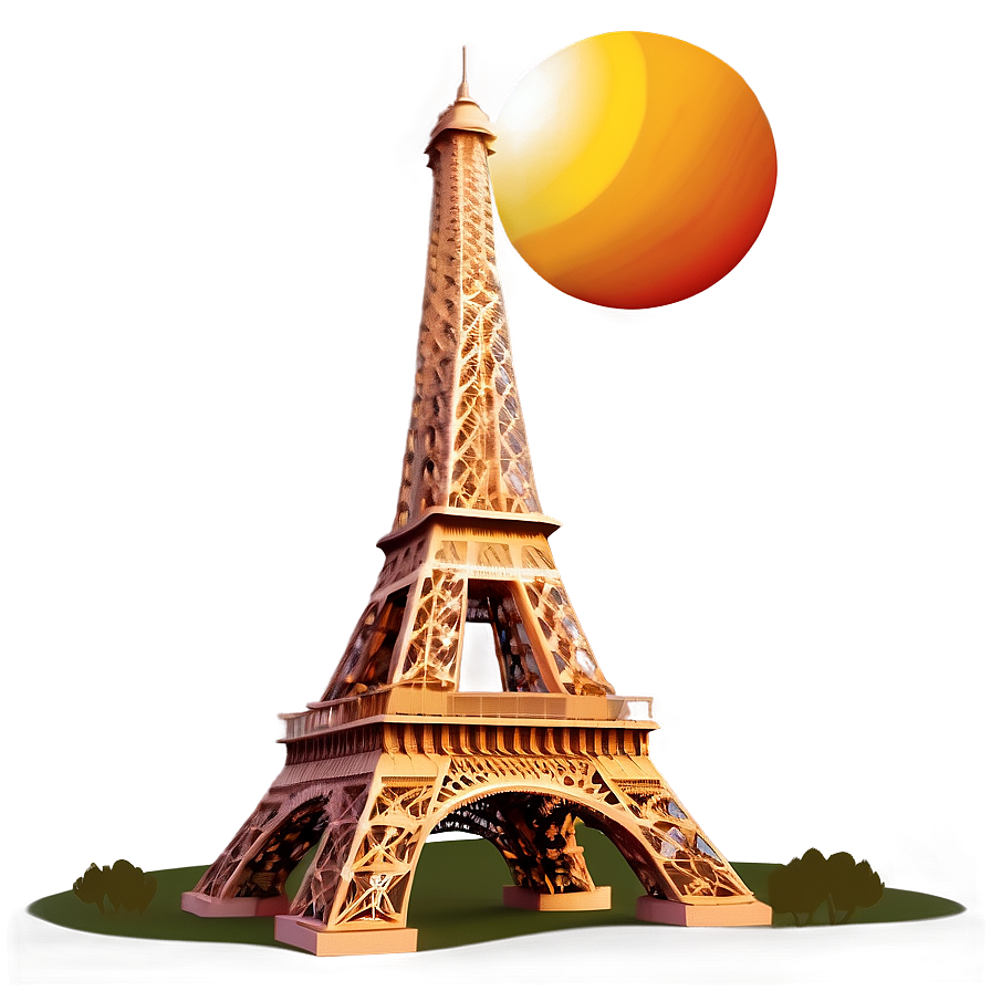 Eiffel Tower Sunset Scene Png 05212024 PNG image