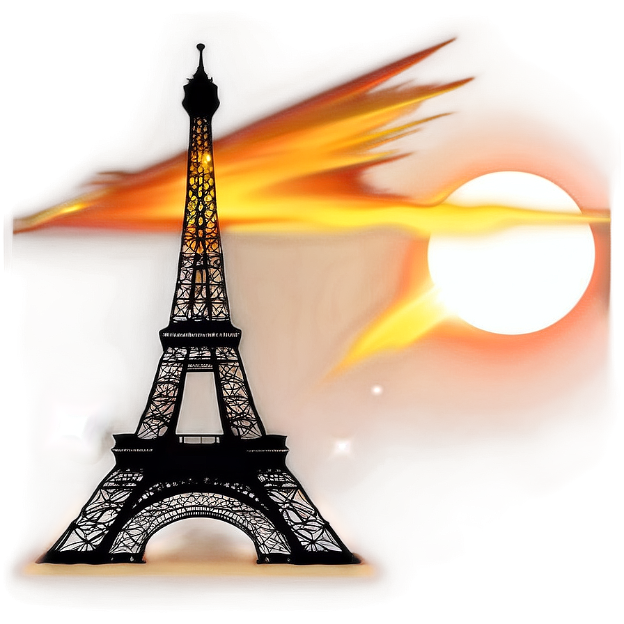 Eiffel Tower Sunset Scene Png Atr94 PNG image