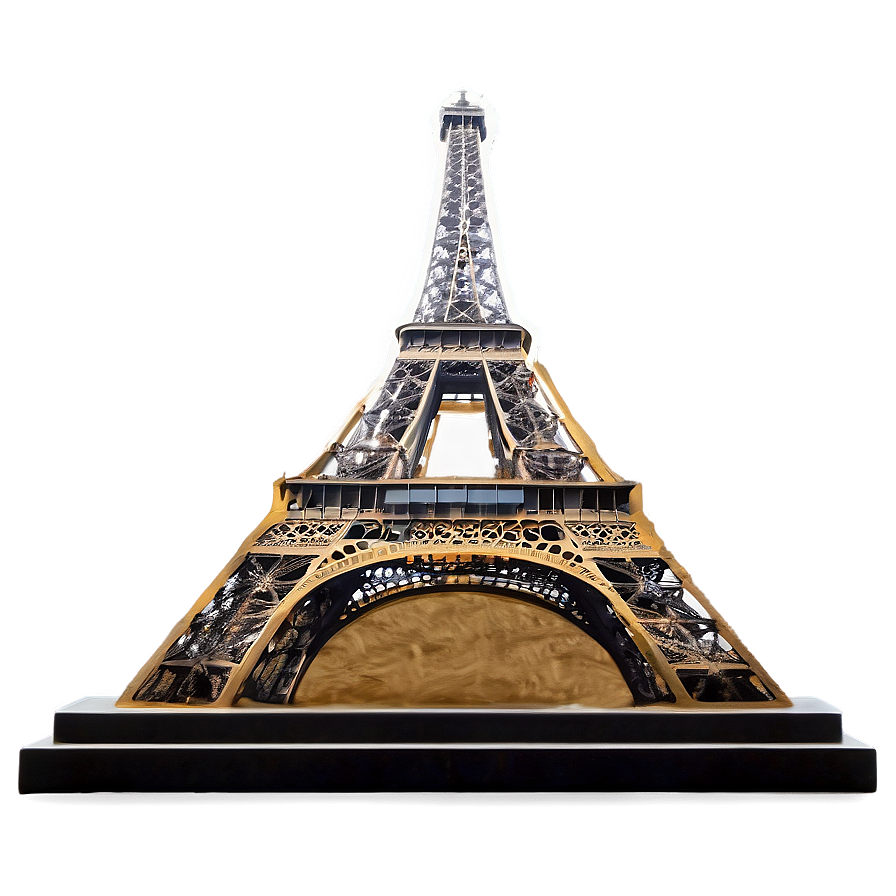 Eiffel Tower Through Glass Pyramid Png Ron PNG image