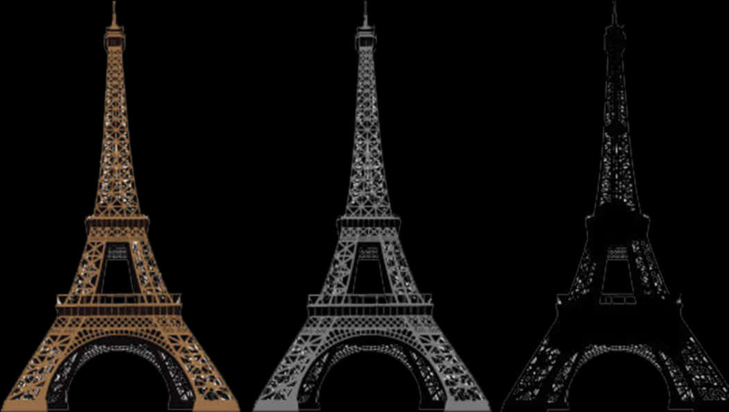 Eiffel Tower Triple Transition PNG image