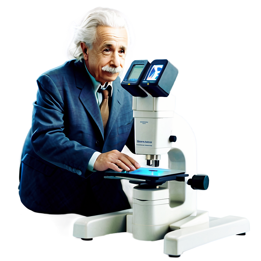Einstein And Microscope Png Ame PNG image