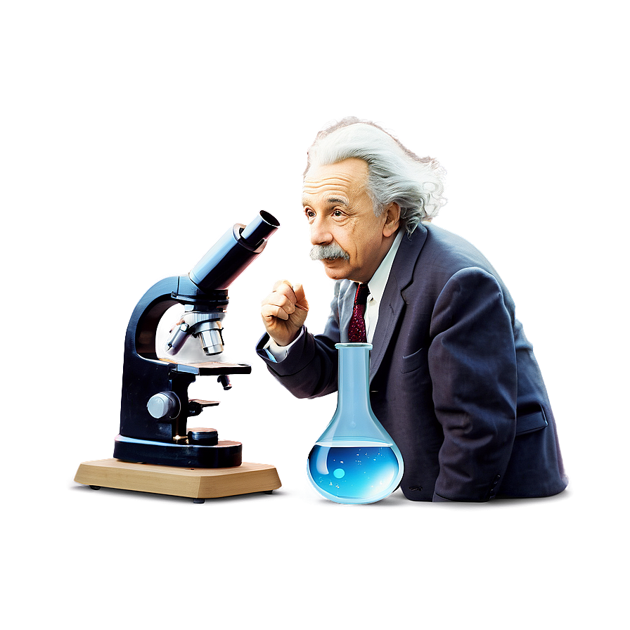 Einstein And Microscope Png Hsg PNG image