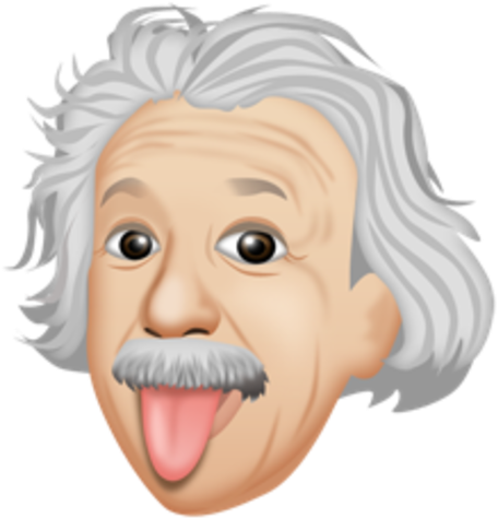 Einstein Tongue Out Emoji PNG image