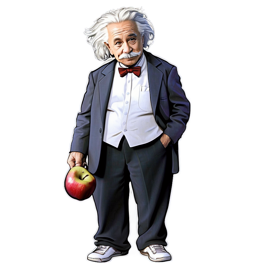 Einstein With Apple Png 06242024 PNG image