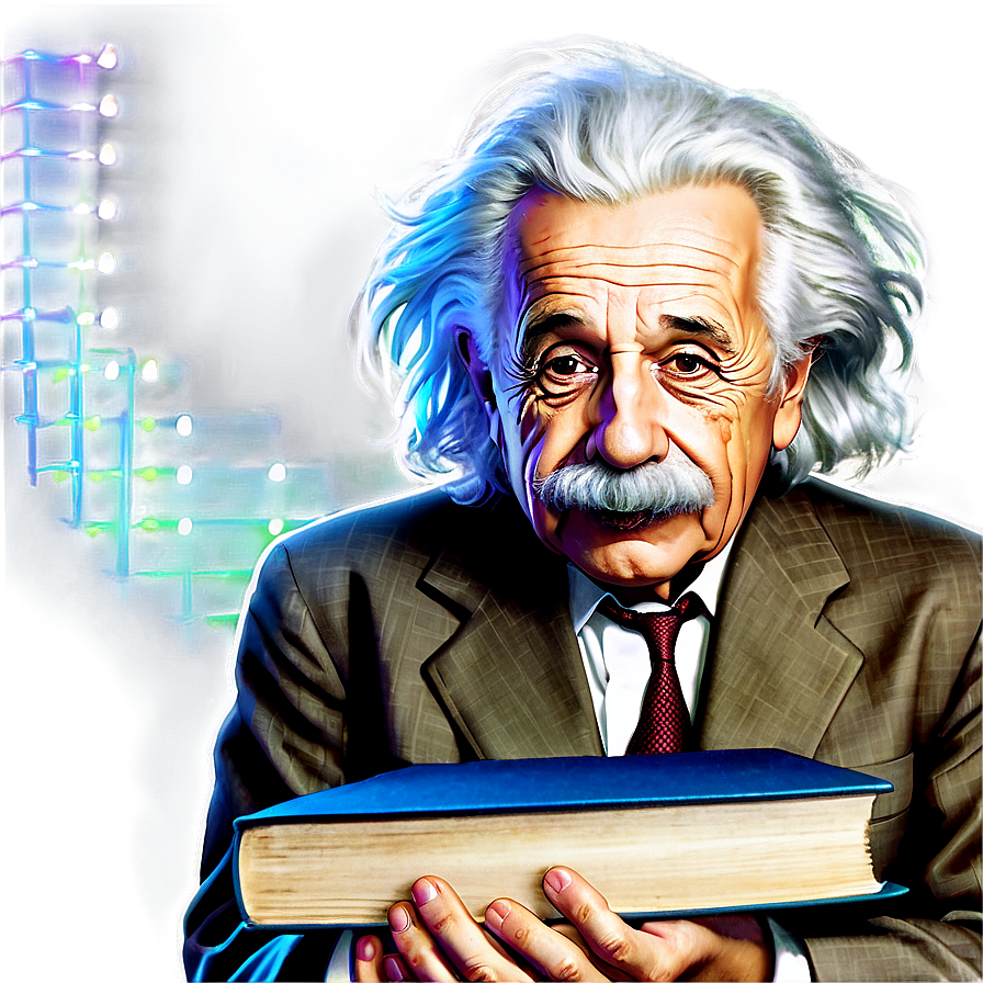 Einstein With Books Png Off PNG image