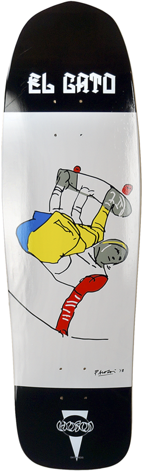 El_ Gato_ Skateboard_ Deck_ Artwork PNG image