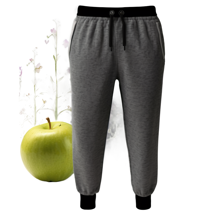 Elastic Waist Grey Sweatpants Png 85 PNG image