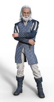 Elderly Anime Character Crossed Arms PNG image