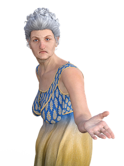 Elderly Anime Style Woman Gesture PNG image