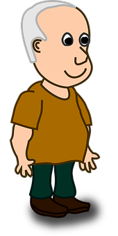 Elderly Cartoon Character PNG image