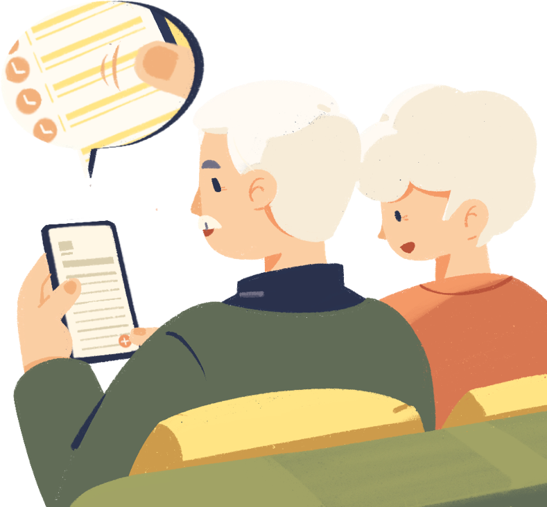 Elderly Couple Using Smartphone PNG image