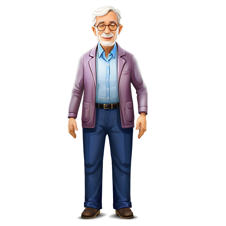 Elderly Doctor Cartoon Character Png 06212024 PNG image