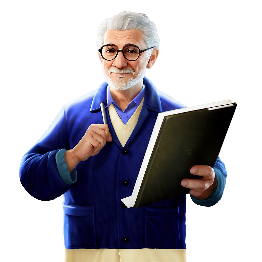 Elderly Doctor Cartoon Character Png 5 PNG image