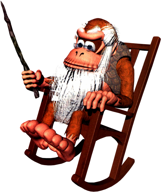 Elderly Donkey Kongin Rocking Chair PNG image