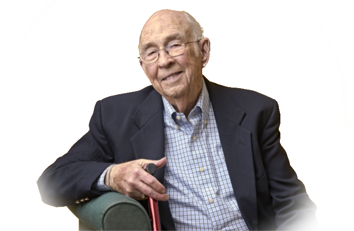 Elderly Gentleman Smiling Sitting With Cane PNG image