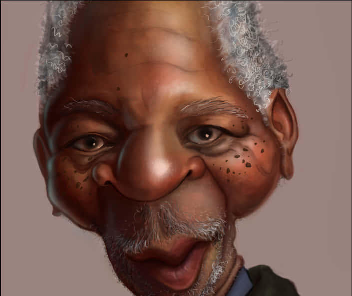 Elderly Man Caricature Artwork PNG image