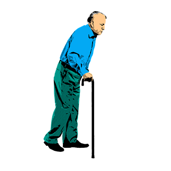 Elderly Man Walking Graphic PNG image