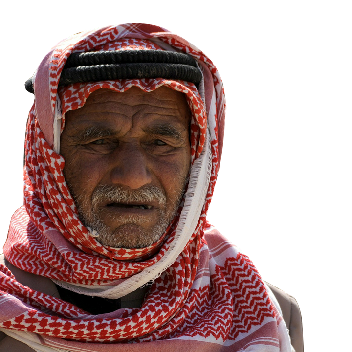 Elderly Manin Traditional Headscarf PNG image